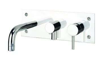 RVS inbouwbadkraan met omstel.