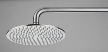 RVS ronde regendouche van rond 50 cm incl.wandbevestiging van 40cm.